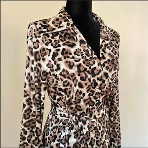 NWT Original Anthony Button Down Animal Print Dress Size M